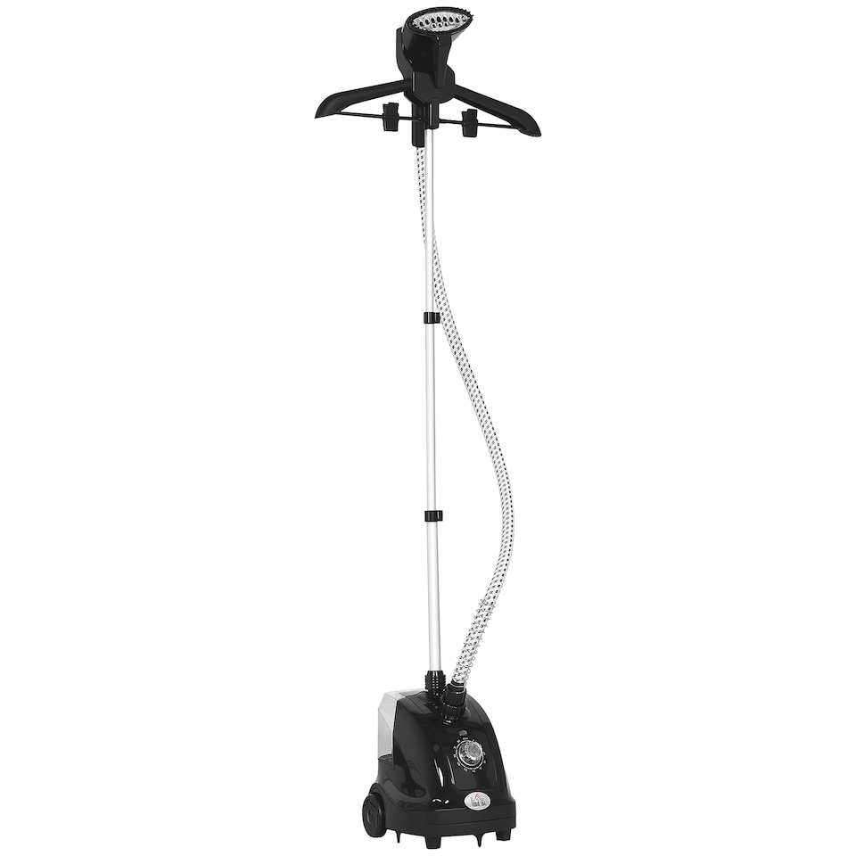 image 1 of HOMCOM Clothes Steamer with Adjustable Pole 41-110 cm Black | Black