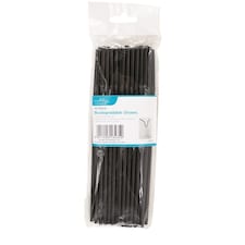 Ashley Biodegradable Straws - 21cm - Black - Pack of 40