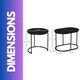image 10 of 2PC Nesting Tables With Faux Marble Tabletop Black Black