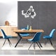 image 8 of Set of 4 Sofia Ergonomic Modern Dining Chairs Upholstered in Velvet, Metal Legs with Gold End Tips | Blue