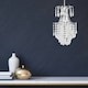 image 3 of First Choice Lighting Set of 2 Chandelier Style Easy Fit Ceiling Light Shades Clear | Chrome
