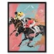 image 1 of Horse Race Jockeys Racing Bold Dynamic Living Room Black Framed Wall Art Print A4