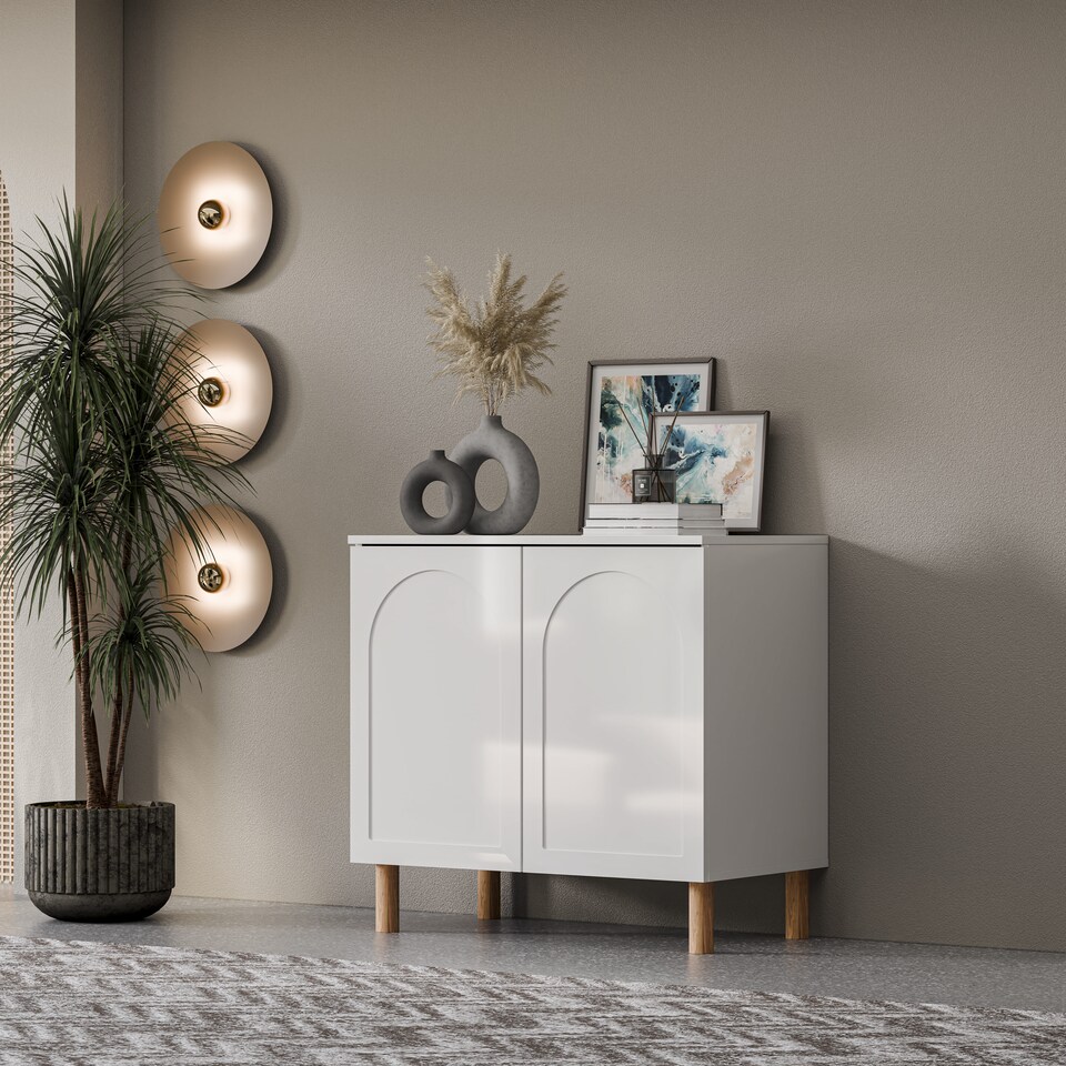 image 1 of Bohem Sideboard 2 Doors W 90 cm x H 85 cm x D 50 cm | White | 1
