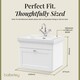 image 5 of Bathroom Wall Hung 1-Drawer Vanity Unit & Fireclay Basin, White, 600mm | White | Satin White | 471 x 631 x 496mm