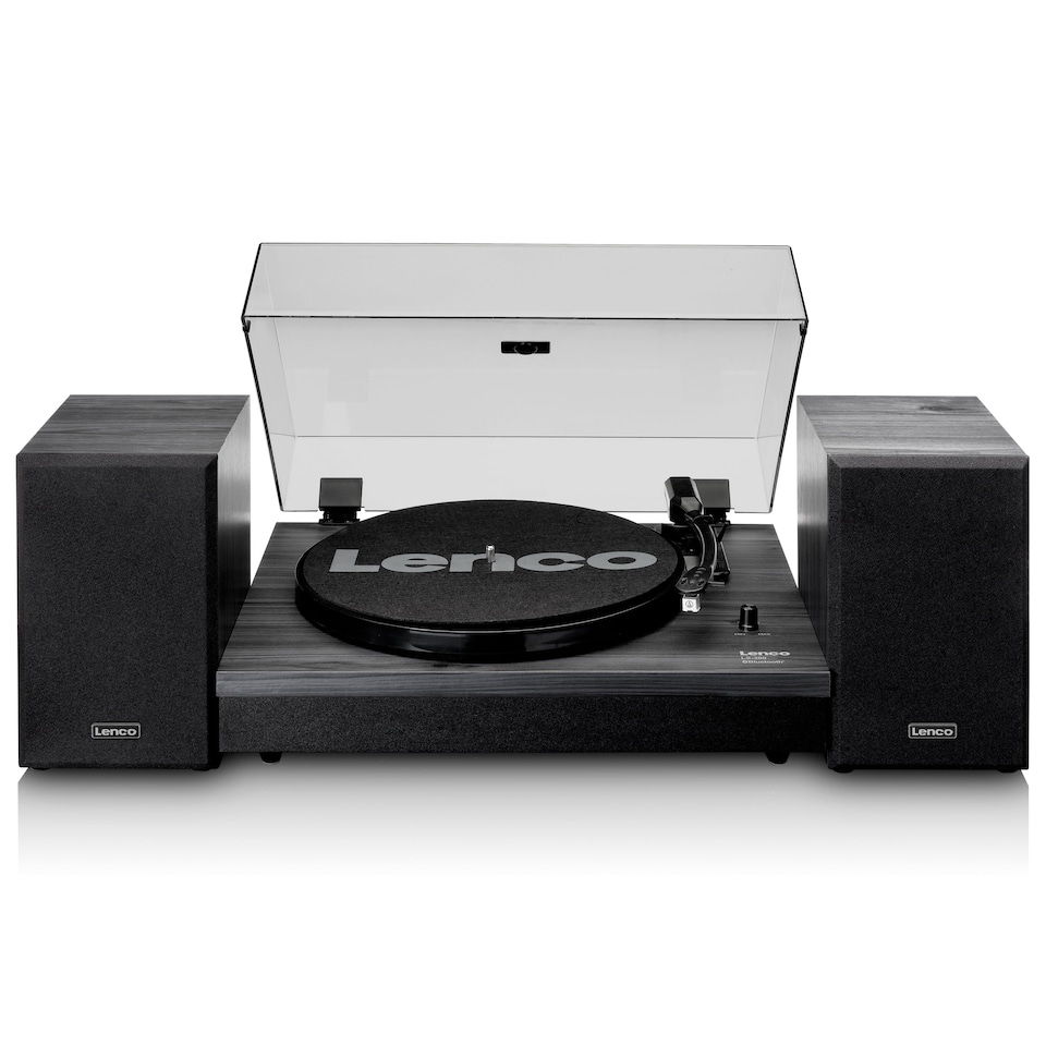 image 1 of LENCO LS-300BK - Turntable with Bluetooth and two separate speakers, black