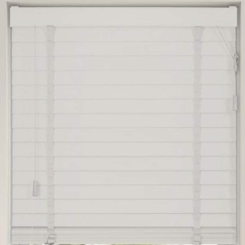 image 1 of 115cm White Venetian Blinds with Tapes (130cm Drop) | White | White