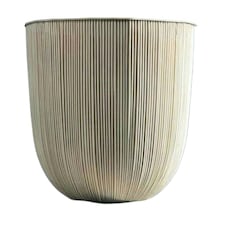 Primrose Garden Round Flower Pot Ridged Planter White 38 x 38 x 38 cm
