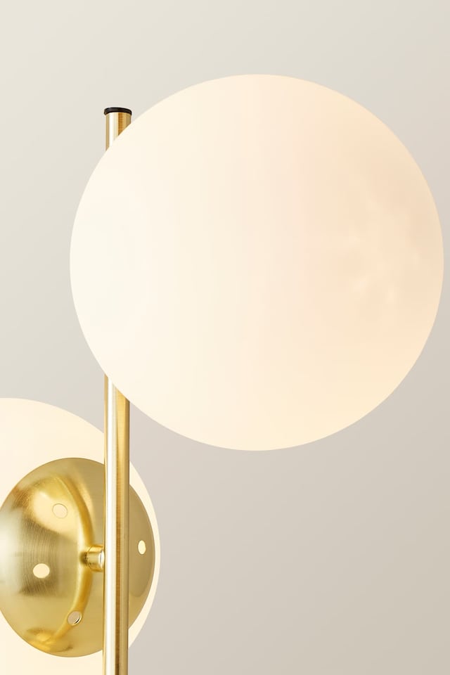 image 1 of ValueLights Jas Gold Metal Table Lamp White Frosted Glass Shades