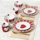 image 2 of 16pc Nordic Red Heart Dinner Set