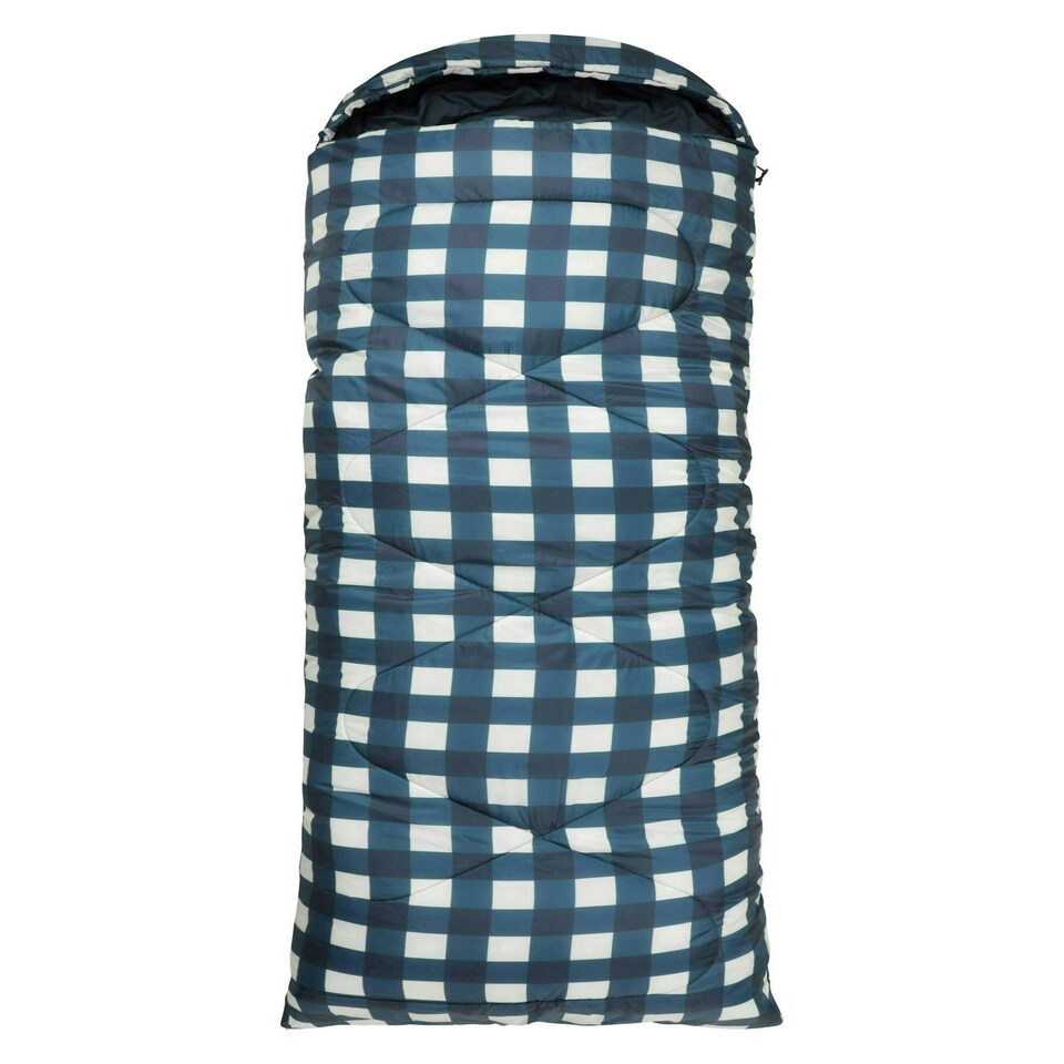image 1 of Mountain Warehouse Apex 250 Square Sleeping Bag with Carry Bag Two Way Zip Bed Blue
