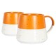 image 1 of Nicola Spring Ceramic Dipped Flecked Belly Coffee Mugs - 370ml - Burnt Orange - Pack of 2