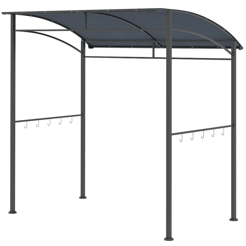 image 1 of Outsunny 2.2 x 1.5 m BBQ Gazebo Tent Sun Shade with Canopy, Grey