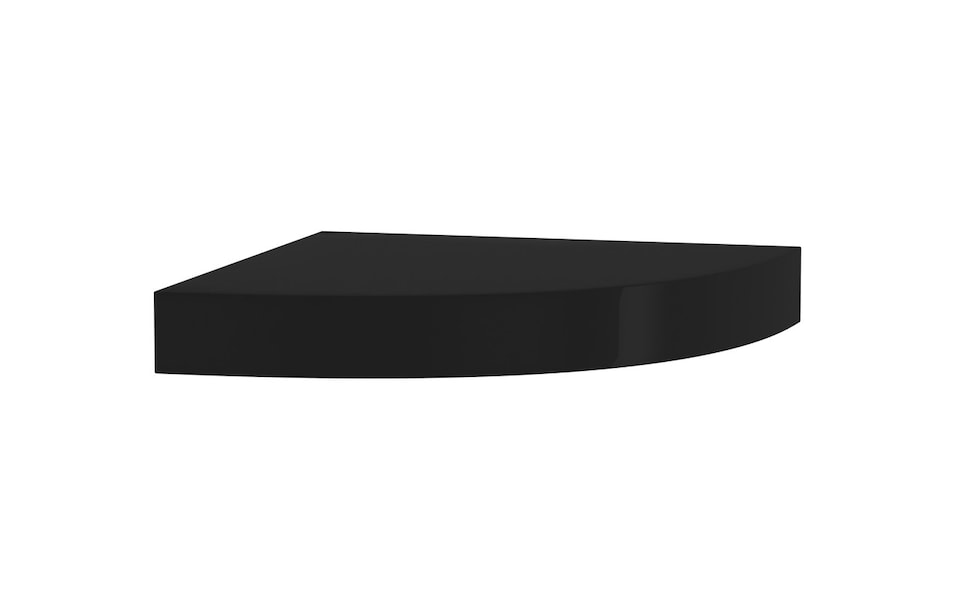 image 1 of Wooden Wall Mounted Floating Corner Shelf | Black | 1