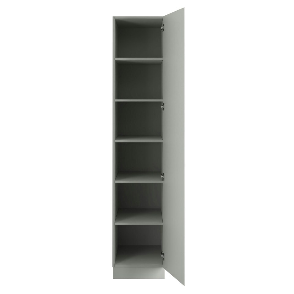 image 1 of J-Pull Handleless Light Grey Single Wardrobe with Shelves Grey