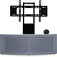 image 2 of Centurion Supports PANGEA Grey Beam-Thru Curved True-Corner 32"-50" TV Cabinet with Mounting Arm Grey