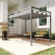 image 7 of Outsunny 3 x 2m Metal Outdoor Pergola with Retractable Roof, Outdoor Gazebo Canopy Shelter with Drainage Holes for Garden, Patio, Lawn, Grey