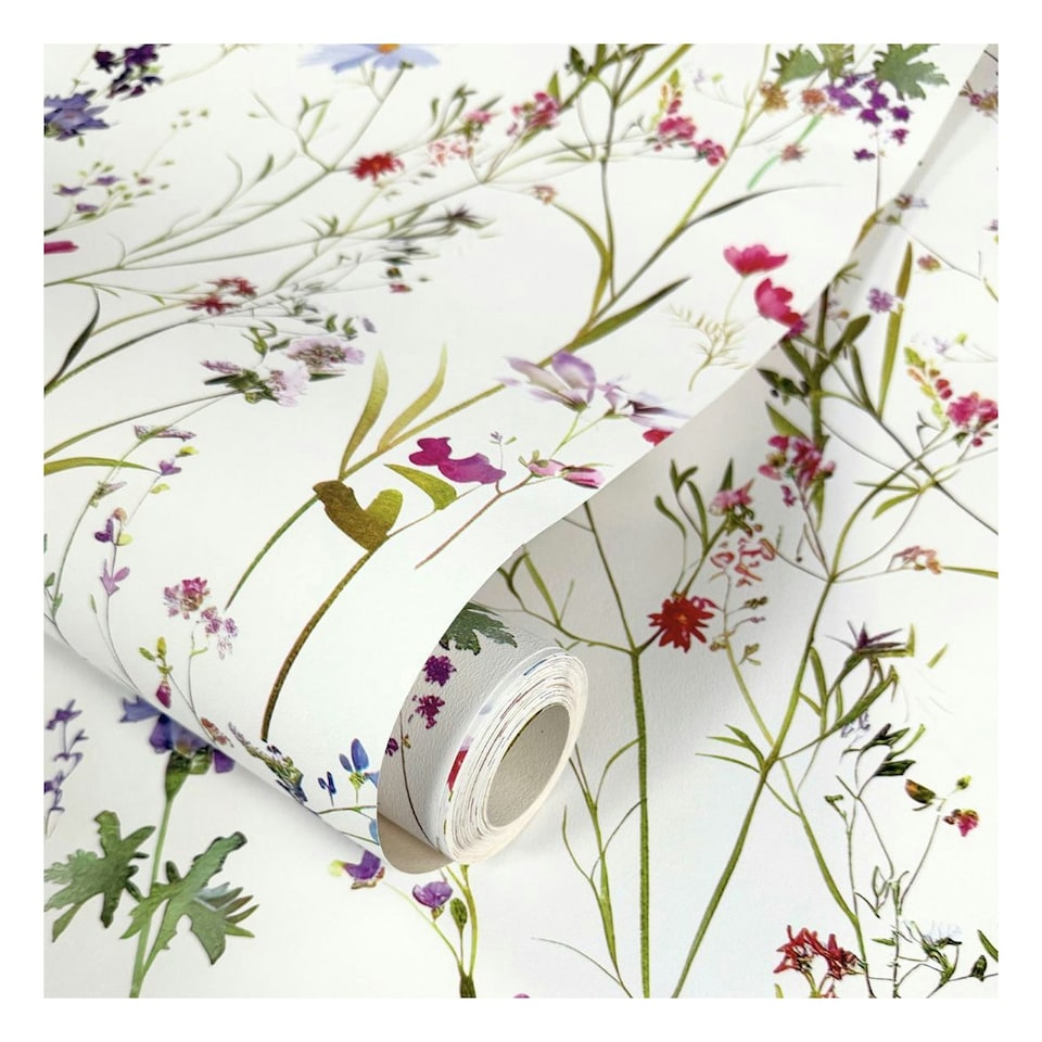 image 1 of World of Wallpaper Elsie Floral Wallpaper - Multicoloured - 10m x 53cm Multi