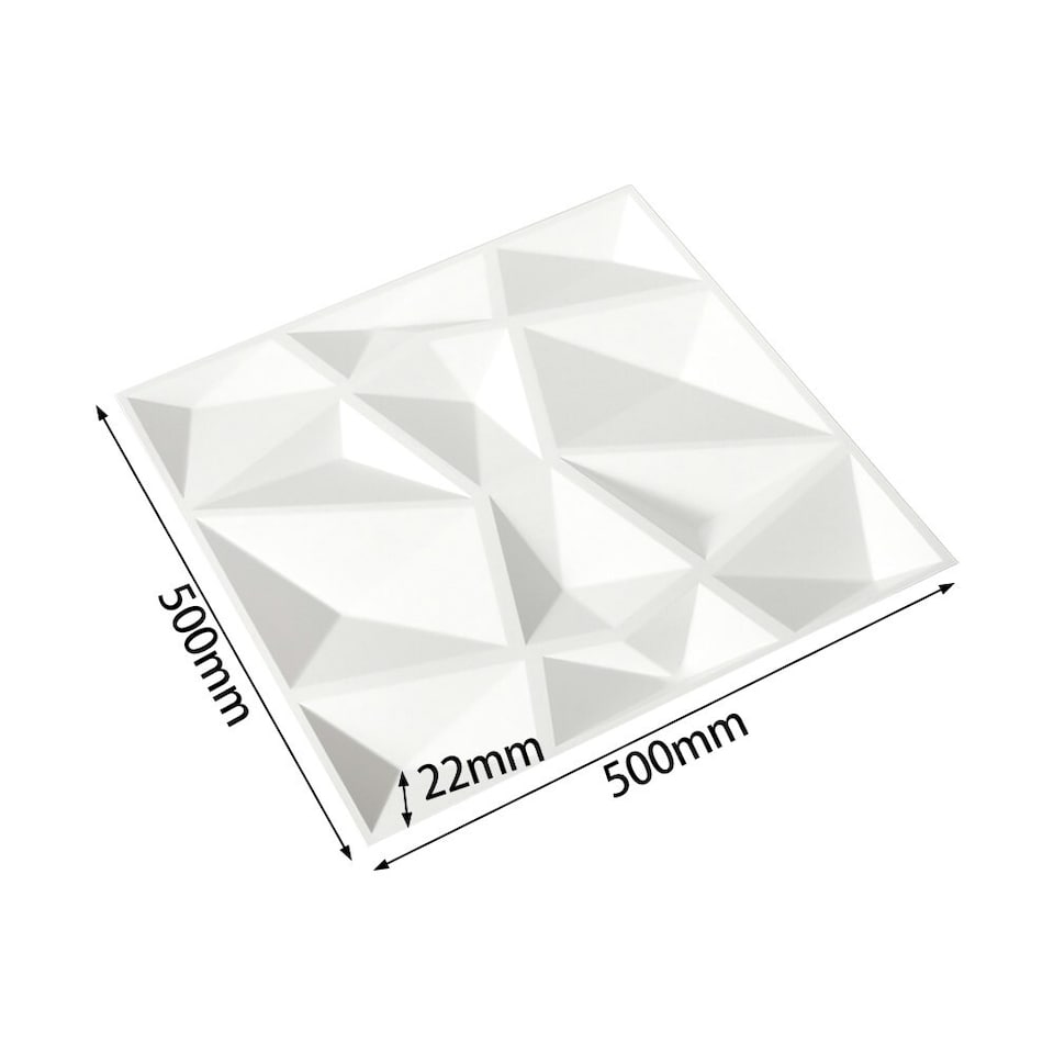image 1 of Living and Home 12-Pack 3D PVC Diamond Wall Panels