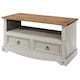 image 3 of Corona Flat Screen TV Unit - Antique Waxed Pine Media Cabinet with Drawers, Shelf, and Traditional Mexican Design | Grey | Grey | 1