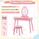 image 2 of COSTWAY Princess Vanity Table & Chair Set Kids Set Pink