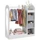 image 1 of AIYAPLAY Kids Clothes Rail with Storage Shelf, Boxes, Mirror White