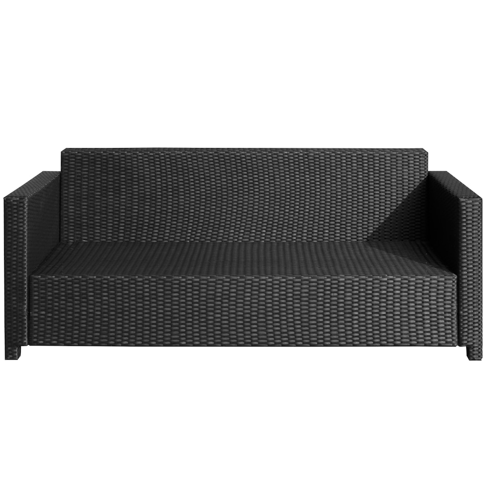 image 1 of Outsunny Rattan Wicker 3-seater Sofa Chair Patio Furniture w/ Cushion Black