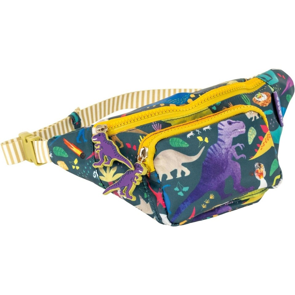 image 1 of Floss & Rock Children's Belt Bag- Dinosaur Multi