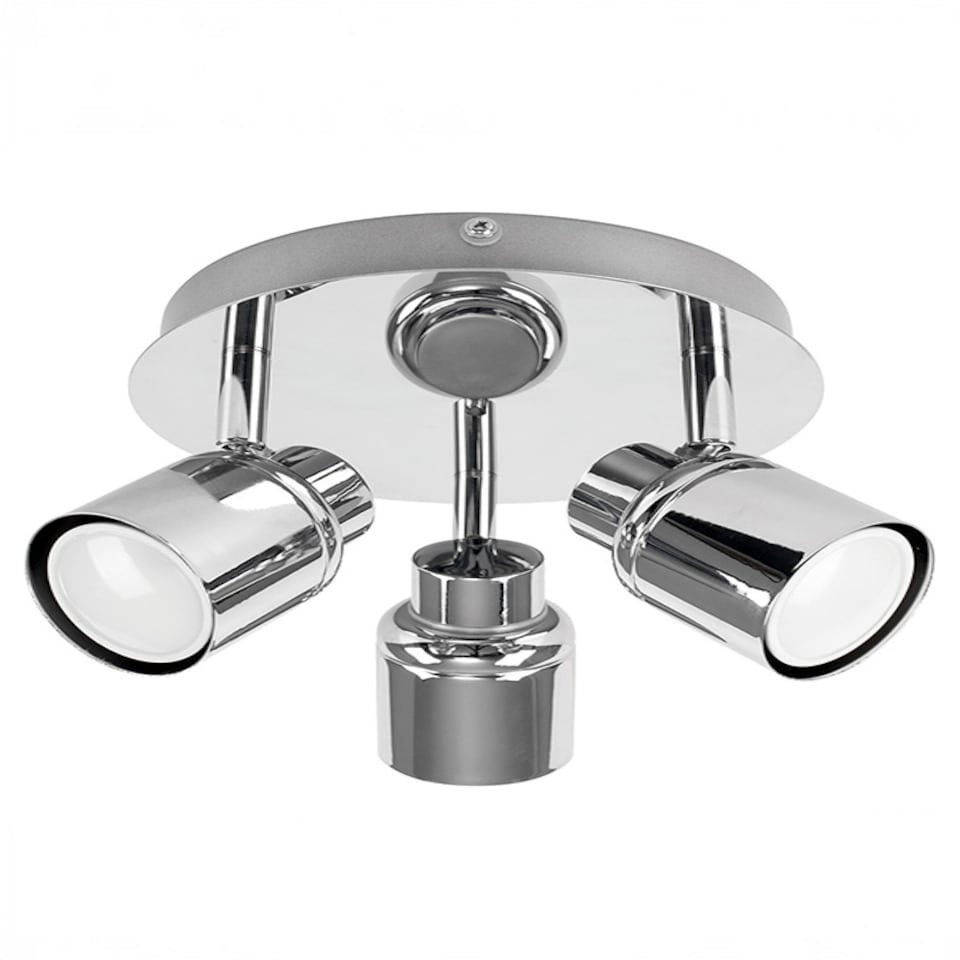 image 1 of ValueLights Benton Chrome IP44 Round Adjustable Ceiling Light | Chrome