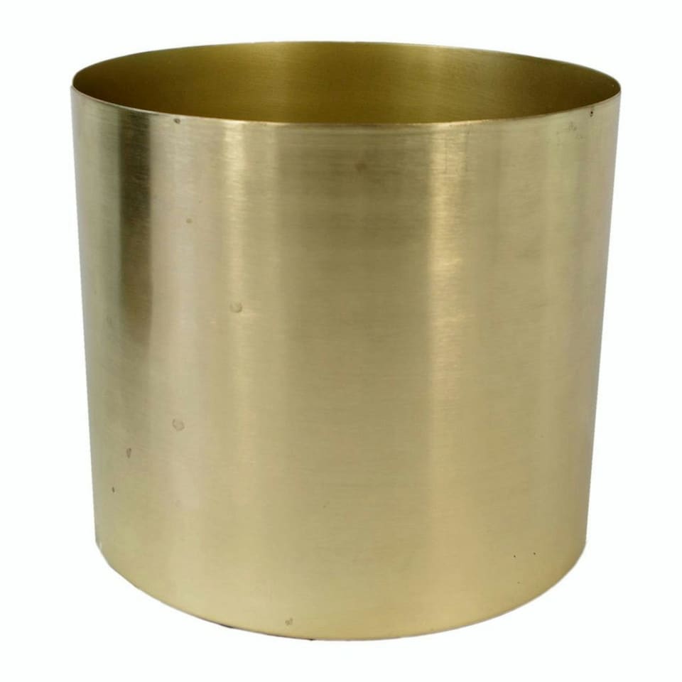 image 1 of Modern Metal Planter Gold 18cm Polished Shiny Finish Golden Colour Gold