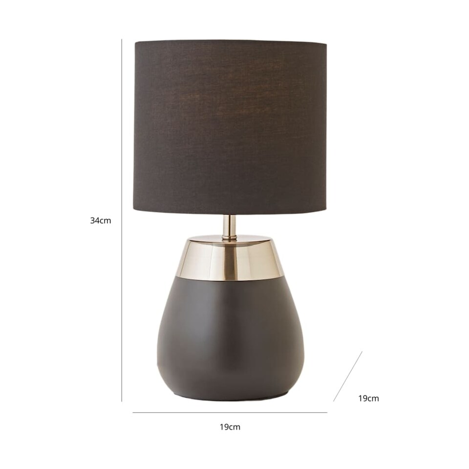 image 1 of ValueLights Hurst Black Touch Touch Table Lamp with Drum Shade | Black