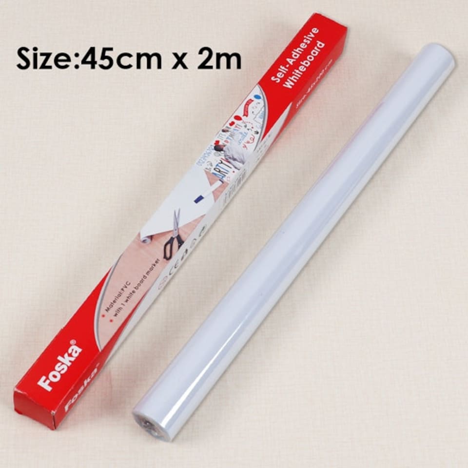 image 1 of Self Adhesive Whiteboard Roll with White board marker- 45cm x 2m