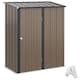image 1 of Outsunny 5ft x 3ft Lean to Garden Shed, Metal Outdoor Storage Shed with Single Lockable Door, Tool Storage Shed for Garden, Patio, Brown