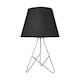 image 3 of Set of 2 Tripod - Silver 42cm Table Lamps With Black Fabric Shades Silver | Black