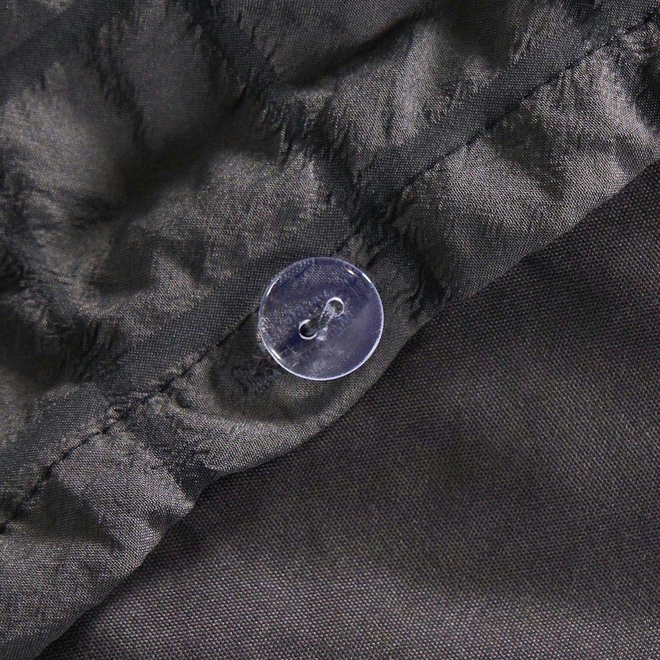 image 1 of OHS Geometric Seersucker Luxury Duvet Quilt and Pillowcase Set, Double - Charcoal