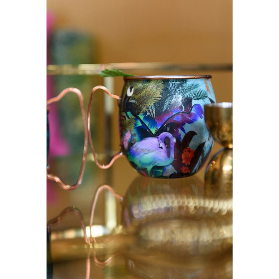 image 1 of Mikasa x Sarah Arnett Stainless Steel Moscow Mule Mug, 450ml, Flamingo | Multi