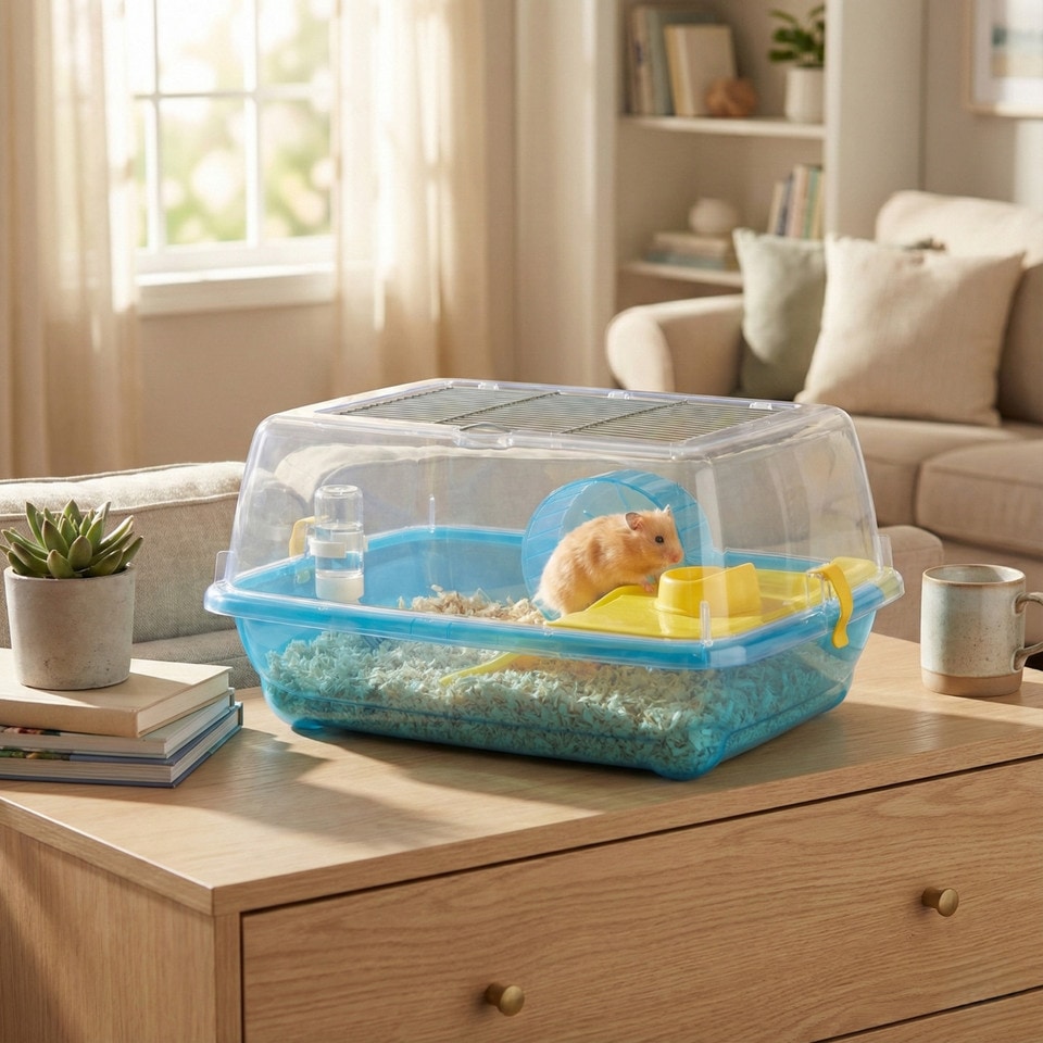 image 1 of Hamster Guinea Pig Pet Animal Terrarium Cage Play Wheel House Hutch Enclosure