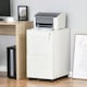 image 2 of Vinsetto Metal Mobile File Cabinet with Wheels, Lockable 2 Drawer Filing Cabinet for A4, Legal, Letter, Compact Under Desk Storage Unit with Pre-Assembled Body for Home Office, 39 x 48 x 67cm, White