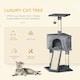 image 5 of PawHut Kitten Tower Corner Cat Tree w/Scratching Post House Ladder Toy Grey