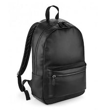 Bagbase Faux Leather Fashion Backpack - Black - One Size