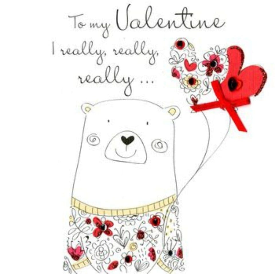image 1 of Handfinished Valentine's Day Card by Second Nature To My Valentine I really really really ...