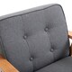 image 8 of HOMCOM Accent Chair Linen Armchair w/ Armrests for Living Room Grey Natural