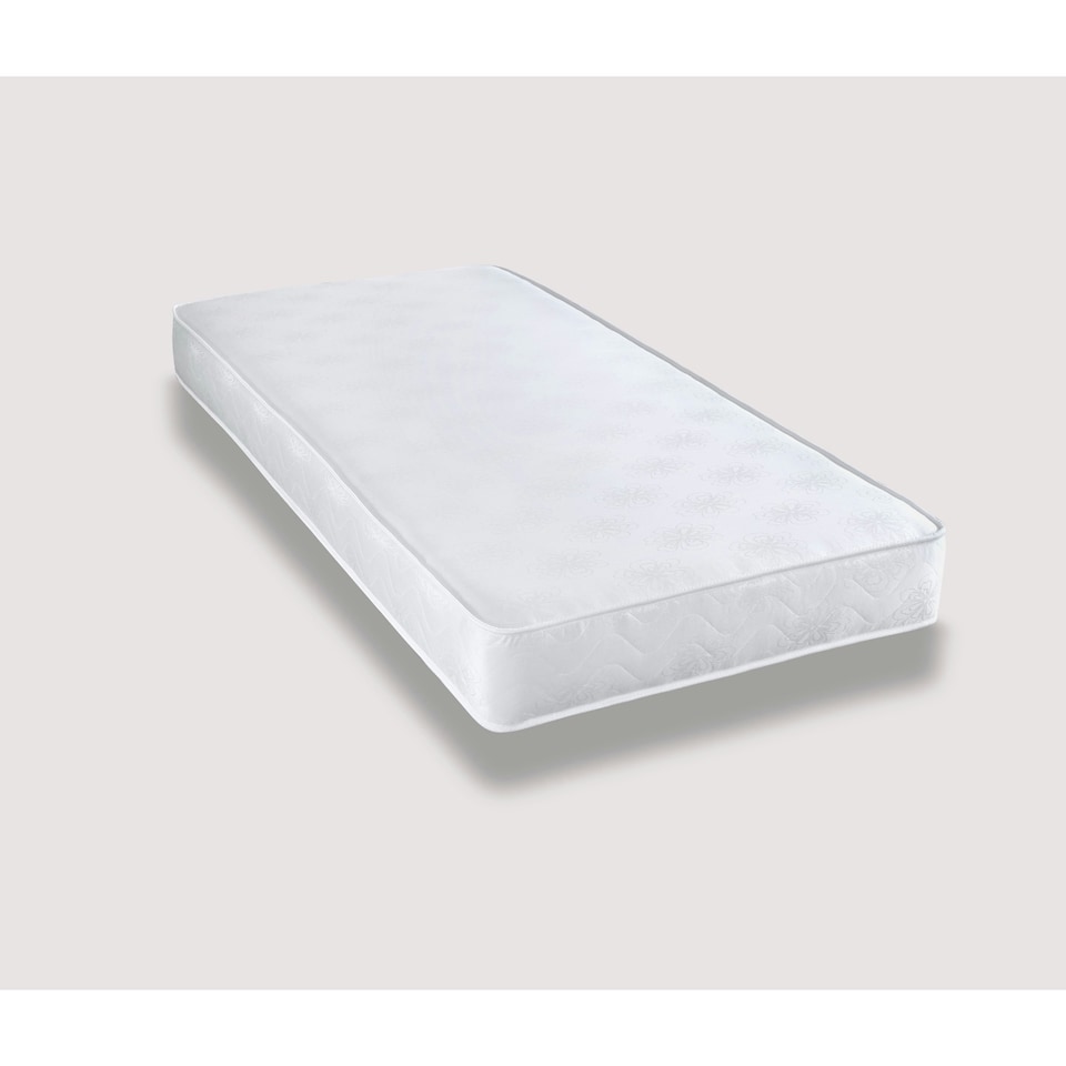 image 1 of Daisy Dual-Sided Sprung Mattress - 18cm Deep Breathable Damask Fabric | White | Single