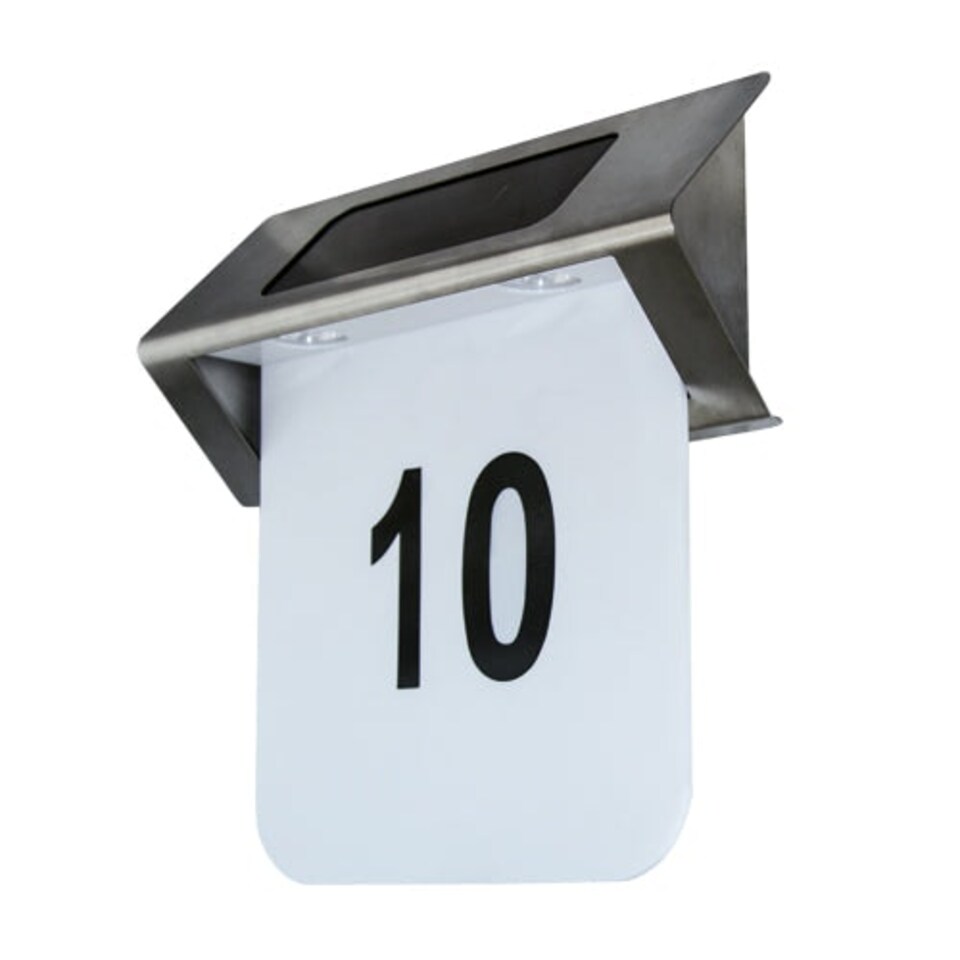 image 1 of CGC JUNI Stainless Steel Solar Outdoor LED Wall Light With House Number Black