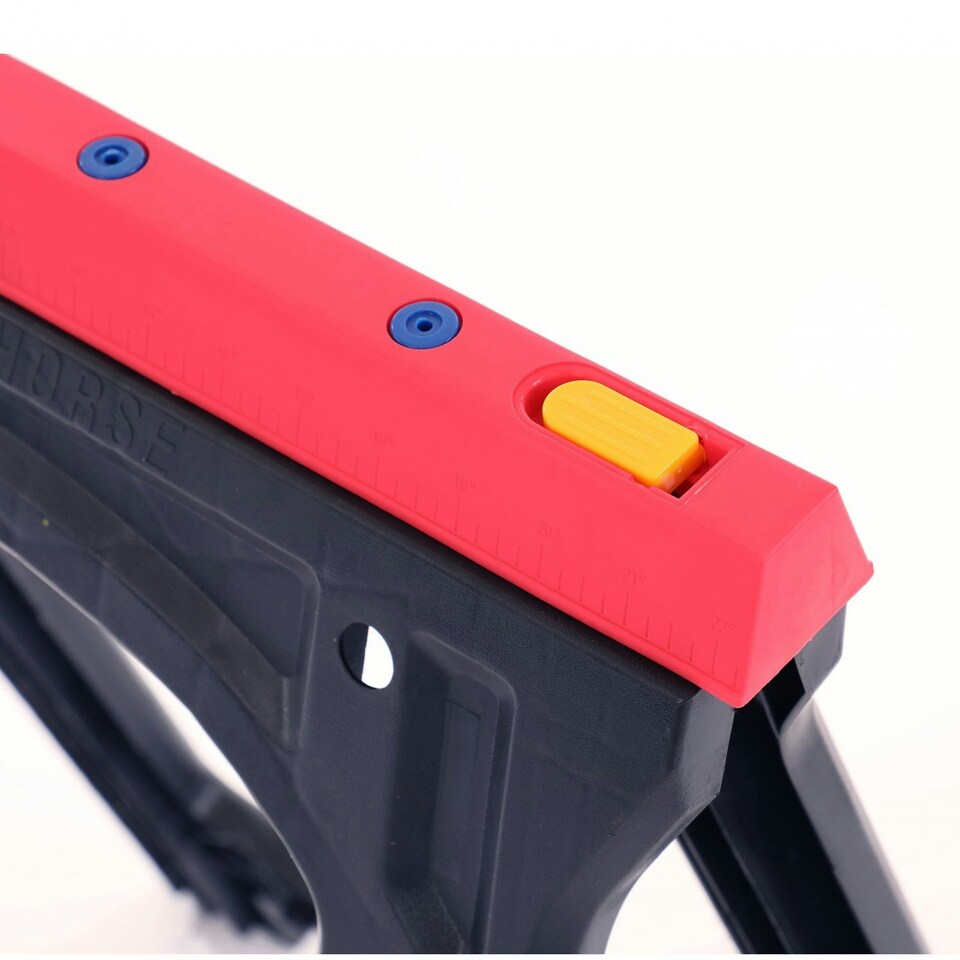 image 1 of Oypla 2x Heavy Duty Folding Plastic Saw Horse Trestle Stands 150kg Black
