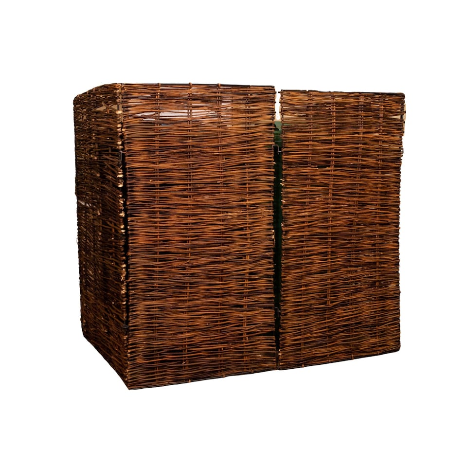image 1 of 1.16m x 1.22m Double Garden Patio Willow Wheelie Bin Screen Hideaway