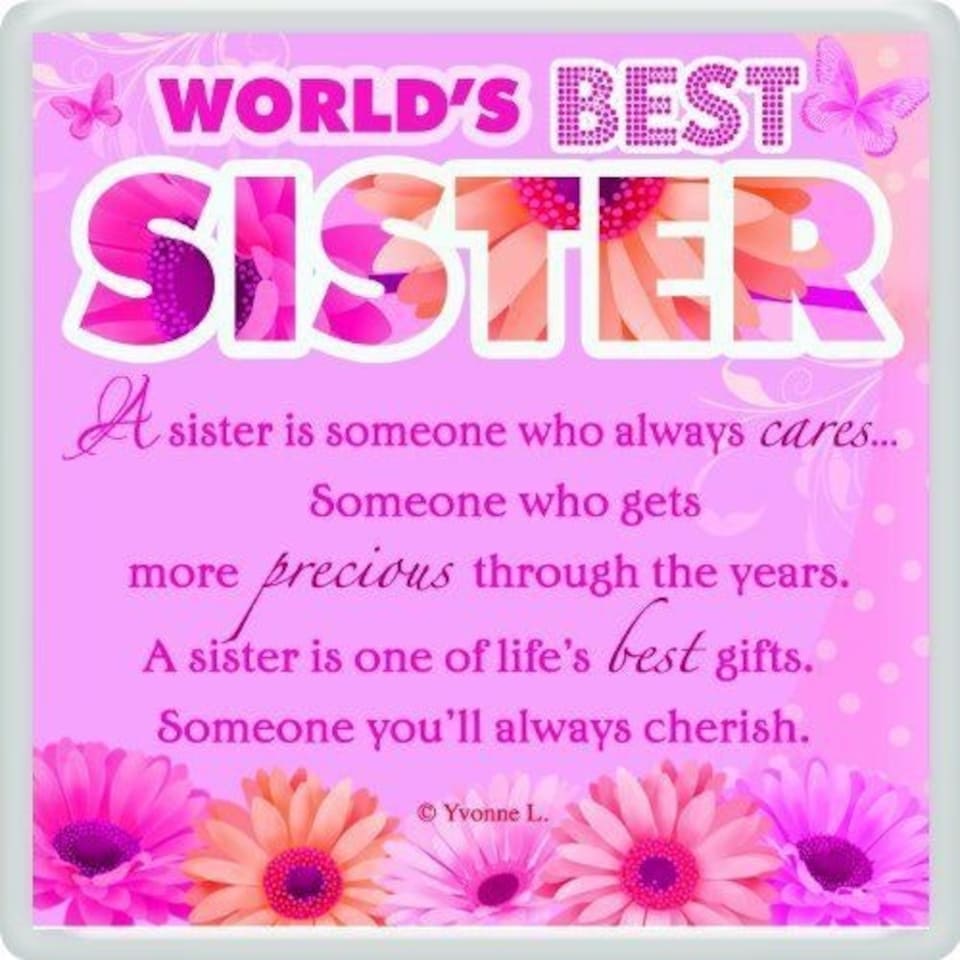image 1 of World's Best Sister... Sentimental Fridge Magnet - Christmas, Birthday Gift