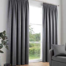 Fusion Galaxy Pencil Pleat Curtains Charcoal