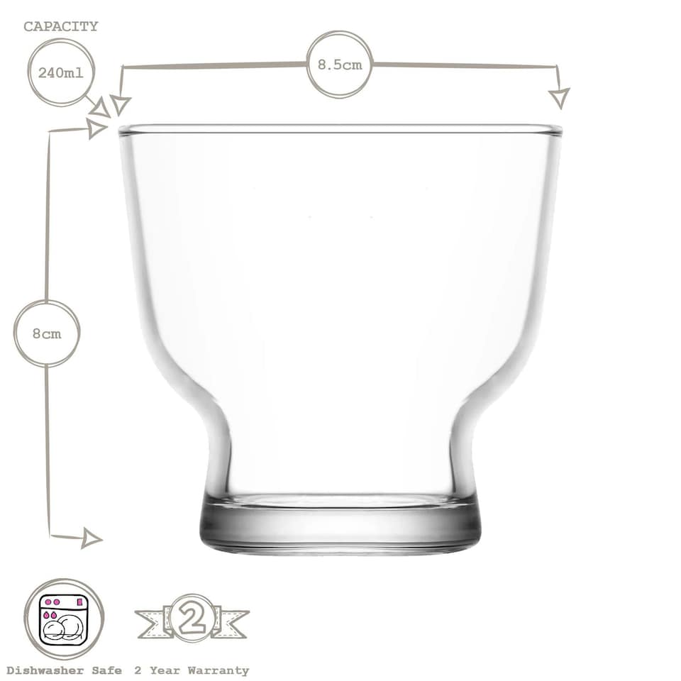 image 1 of LAV Petit Glass Ice Cream Bowls - 240ml - Pack of 6 Clear