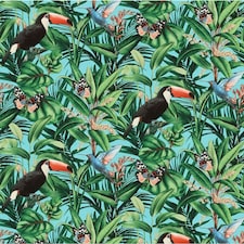 Erismann Paradisio 2 Jungle Birds Textured Wallpaper - Blue/Green - 10m x 53cm