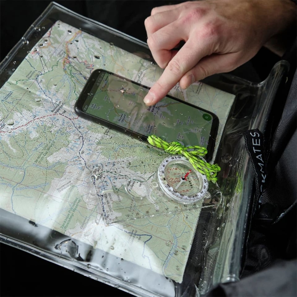 image 1 of Dry Map Case Set Waterproof Hiking Walking Navigation Outdoor Kit | White | White | 1